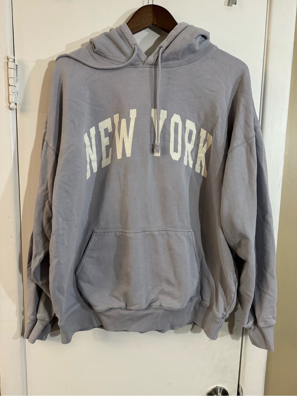 John Galt Men's 'New York' Hoodie - Light Gray with White Lettering